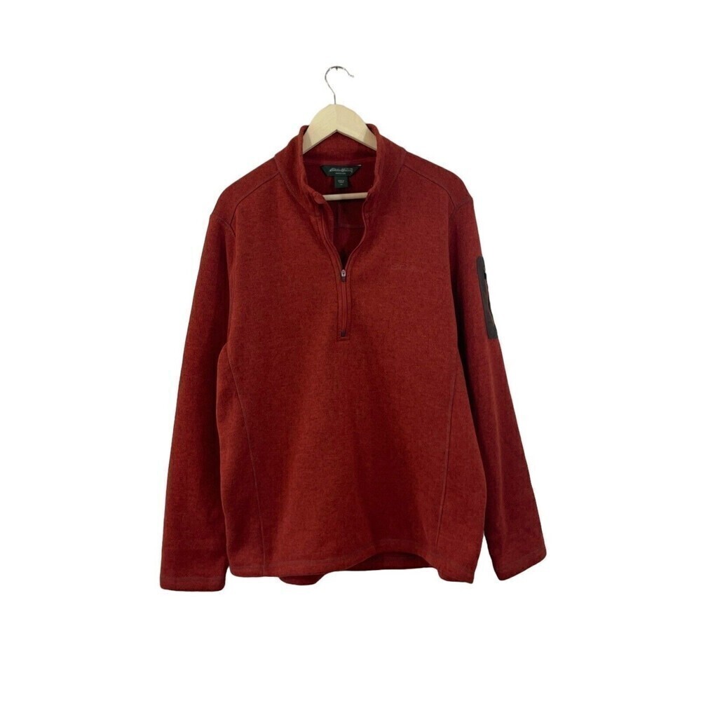 Eddie Bauer X-Large Radiator Quarter Zip Fleece Pullover Light Sweater Mens